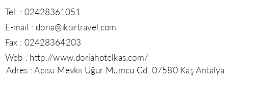 Doria Hotel Yacht Club telefon numaralar, faks, e-mail, posta adresi ve iletiim bilgileri